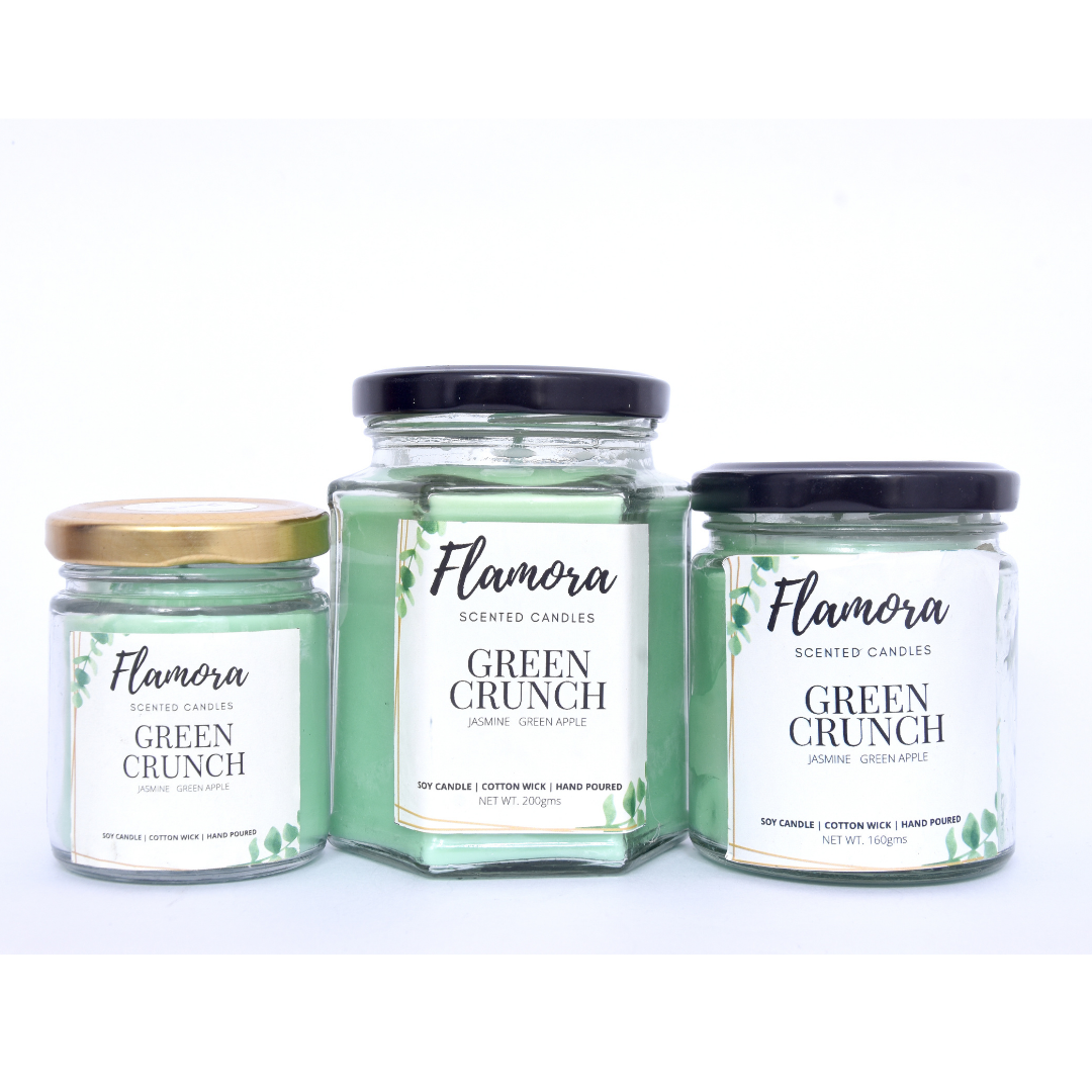 Green Crunch Scented Jar Candle