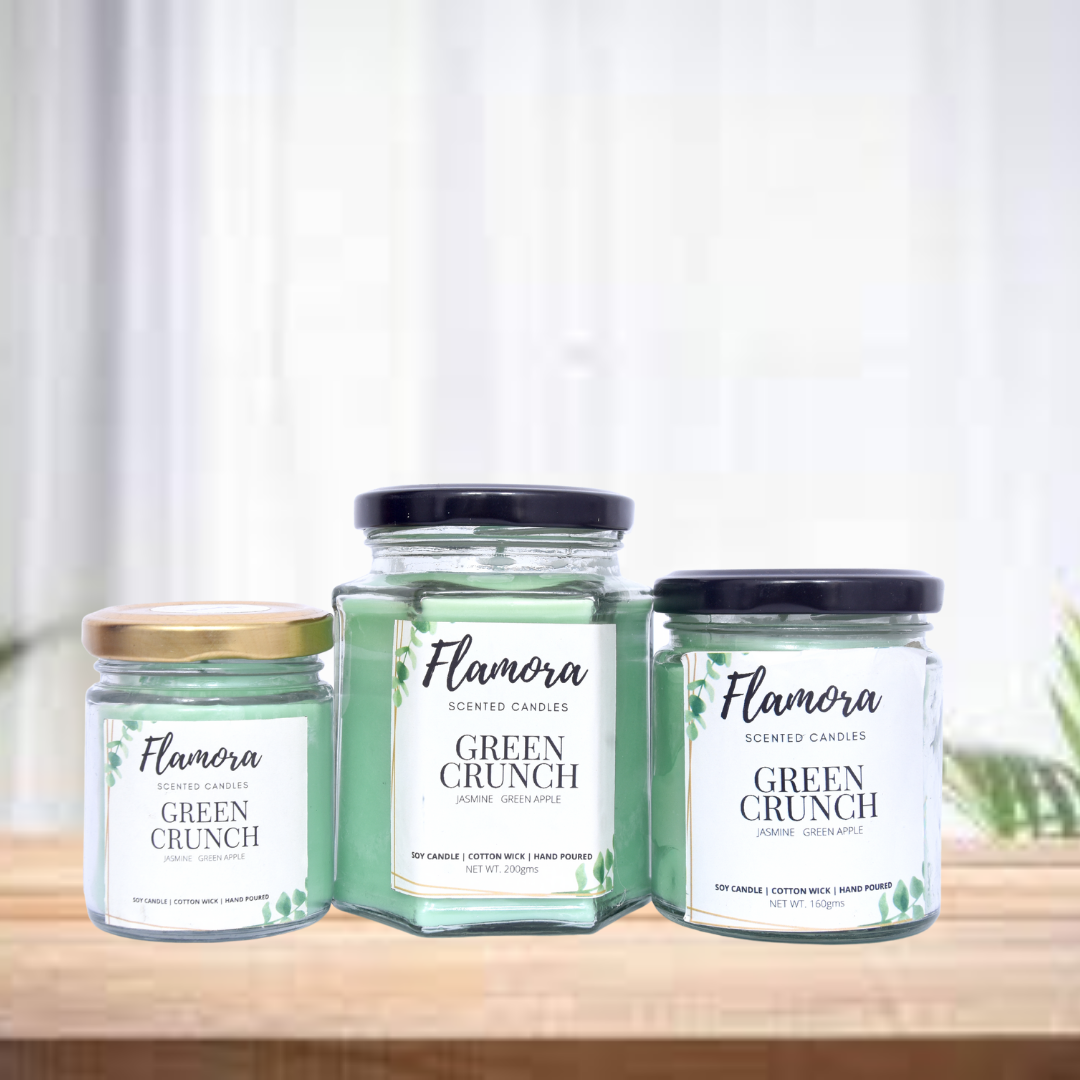 Green Crunch Scented Jar Candle